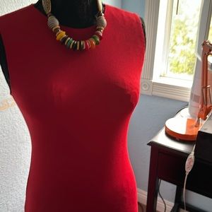 Midi long red dress. Never worn..